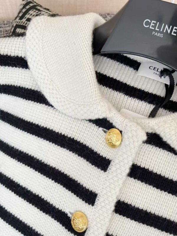 CELINE Striped knitted cardigan