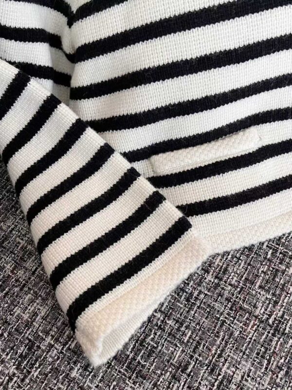 CELINE Striped knitted cardigan