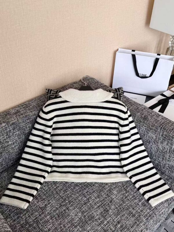 CELINE Striped knitted cardigan