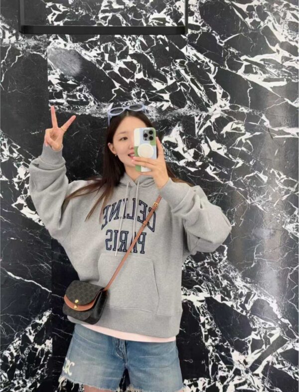 CELINE DUO WALLET ON STRAP IN Triomphe Canvas and Calfskin