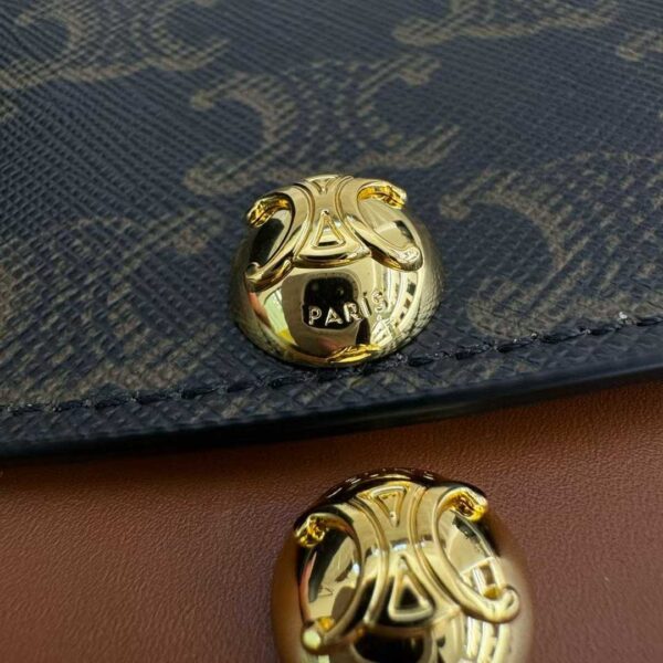 CELINE DUO WALLET ON STRAP IN Triomphe Canvas and Calfskin