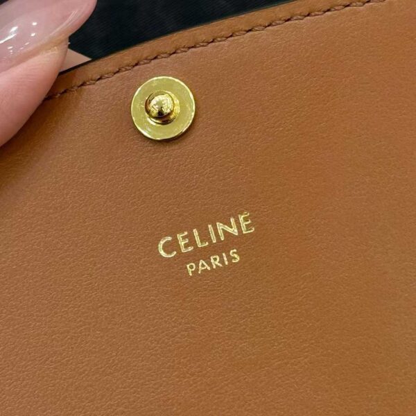 CELINE DUO WALLET ON STRAP IN Triomphe Canvas and Calfskin