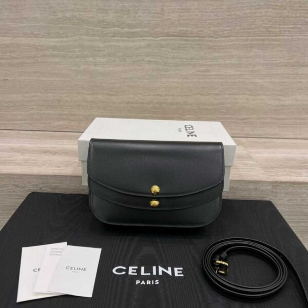 CELINE DUO WALLET ON STRAP IN Triomphe Canvas and Calfskin