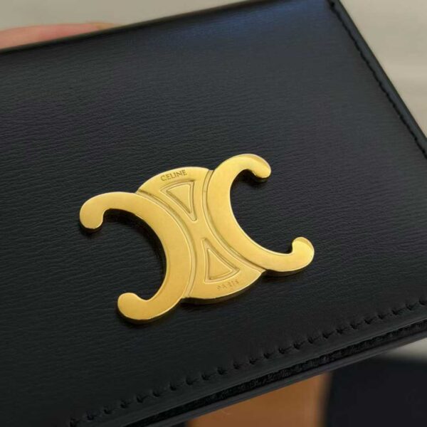 CELINE BI-FOLD CARD HOLDER IN Shiny calfskin