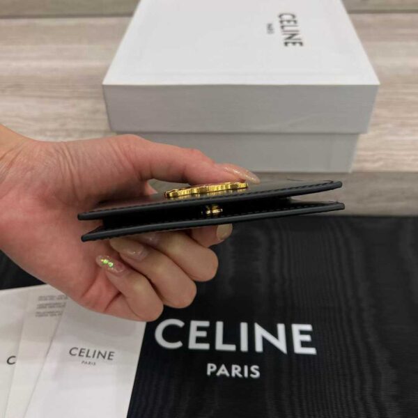 CELINE BI-FOLD CARD HOLDER IN Shiny calfskin