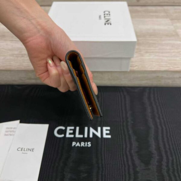 CELINE BI-FOLD CARD HOLDER IN Shiny calfskin