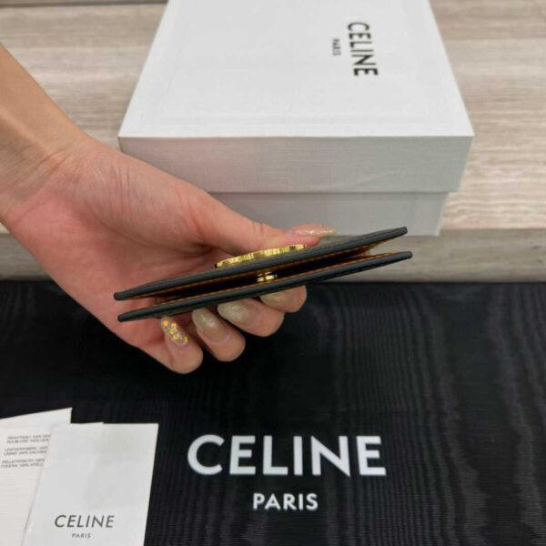 CELINE BI-FOLD CARD HOLDER IN Shiny calfskin