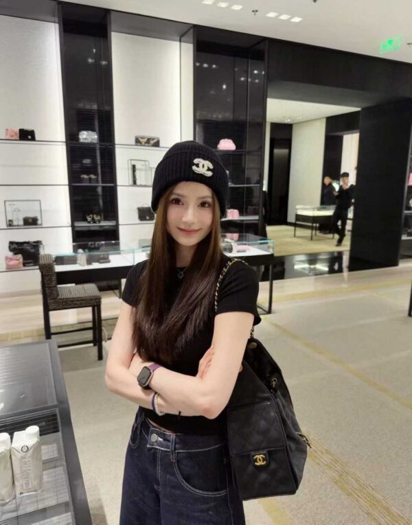 CHANEL scarf and cold cap