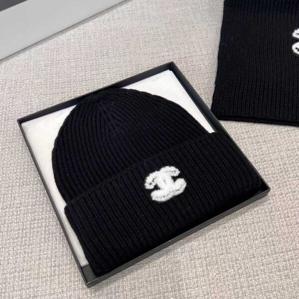 CHANEL scarf and cold cap