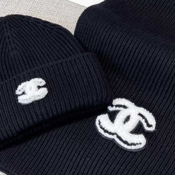 CHANEL scarf and cold cap