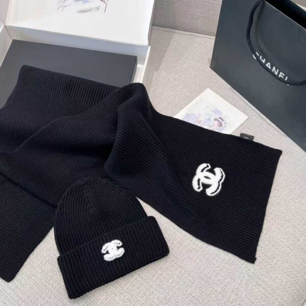 CHANEL scarf and cold cap