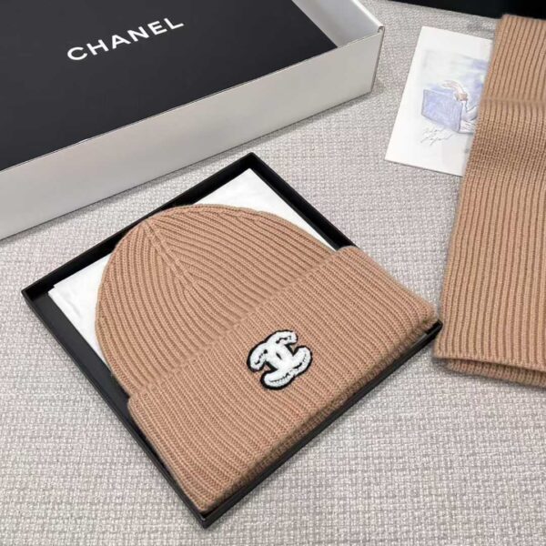 CHANEL scarf and cold cap