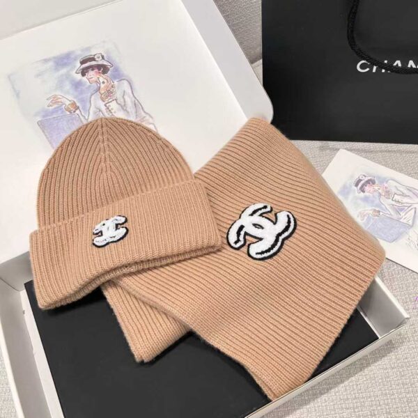 CHANEL scarf and cold cap