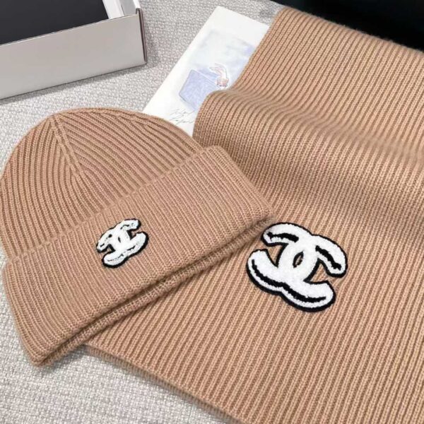 CHANEL scarf and cold cap