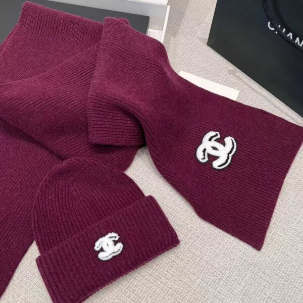 CHANEL scarf and cold cap