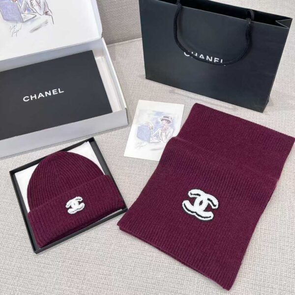 CHANEL scarf and cold cap