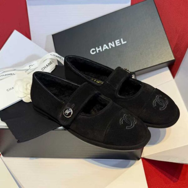 CHANEL Wool Mary Jane Shoes