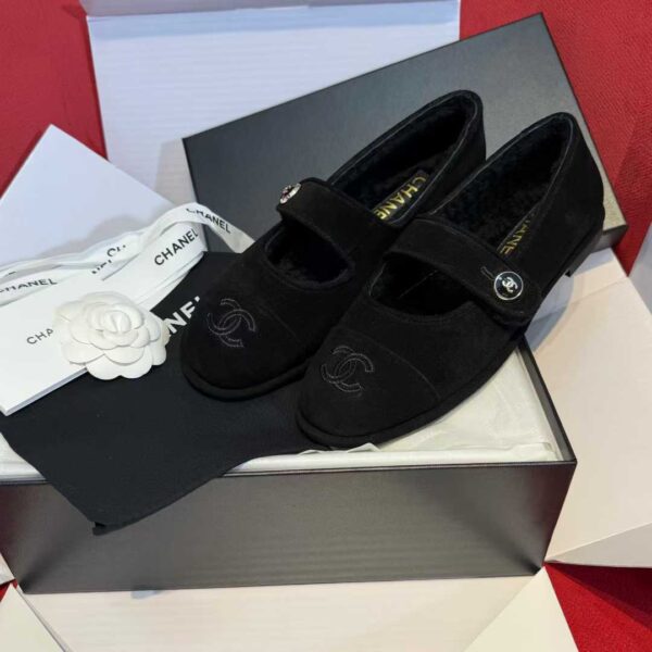 CHANEL Wool Mary Jane Shoes