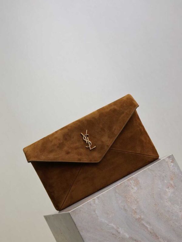 YSL CASSANDRE pouch on chain in suede