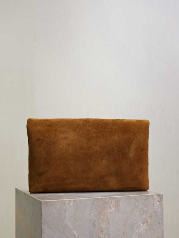 YSL CASSANDRE pouch on chain in suede