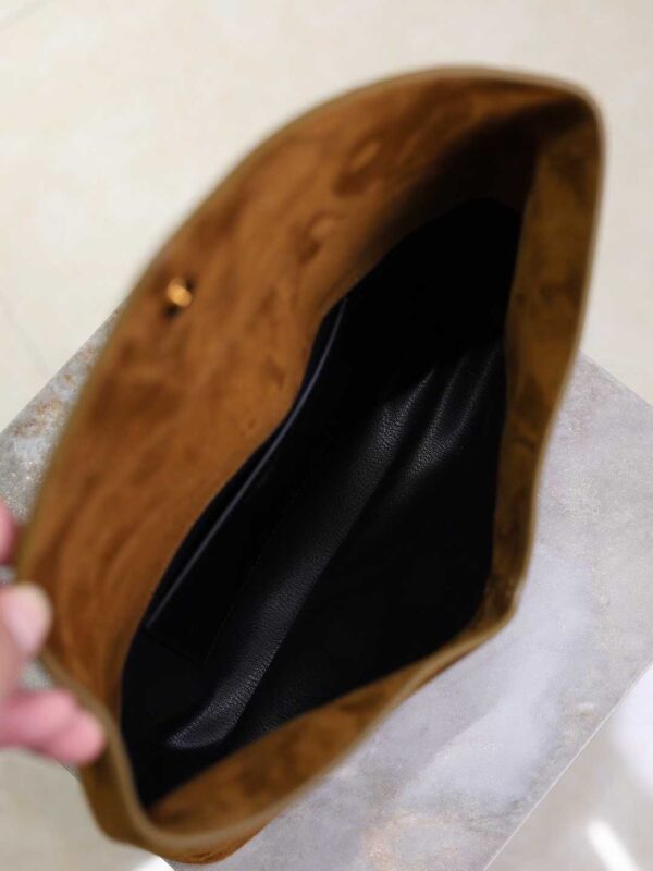 YSL CASSANDRE pouch on chain in suede