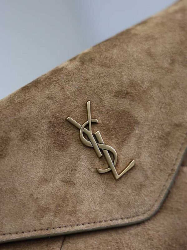 YSL CASSANDRE pouch on chain in suede
