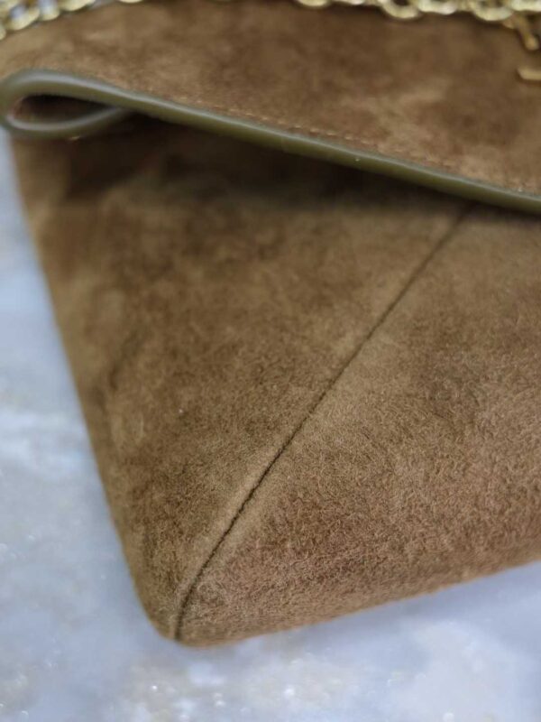 YSL CASSANDRE pouch on chain in suede