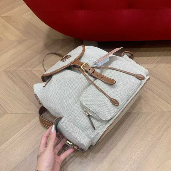 MIUMIU Canvas and leather backpack