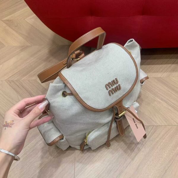 MIUMIU Canvas and leather backpack