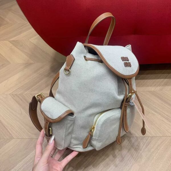 MIUMIU Canvas and leather backpack