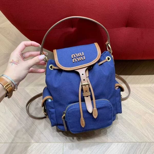 MIUMIU Canvas and leather backpack