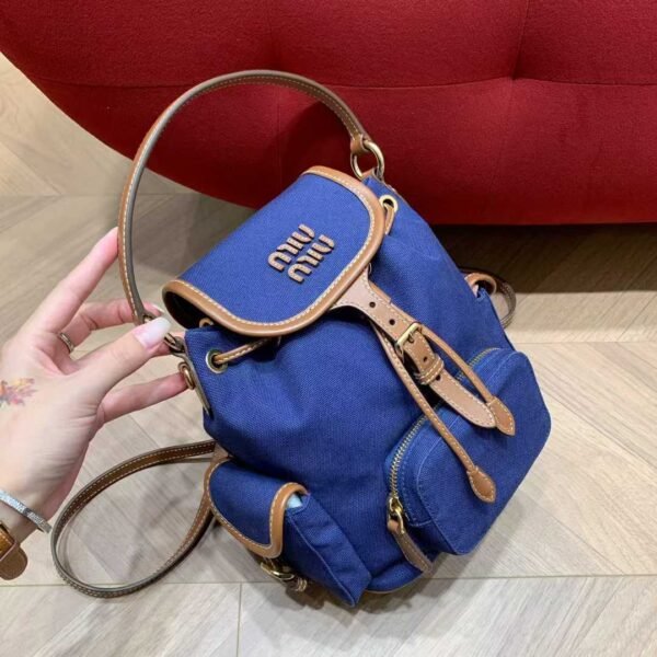 MIUMIU Canvas and leather backpack