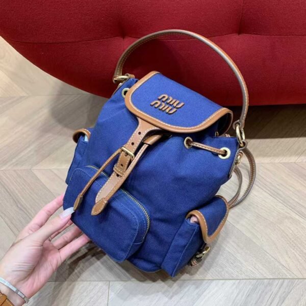 MIUMIU Canvas and leather backpack