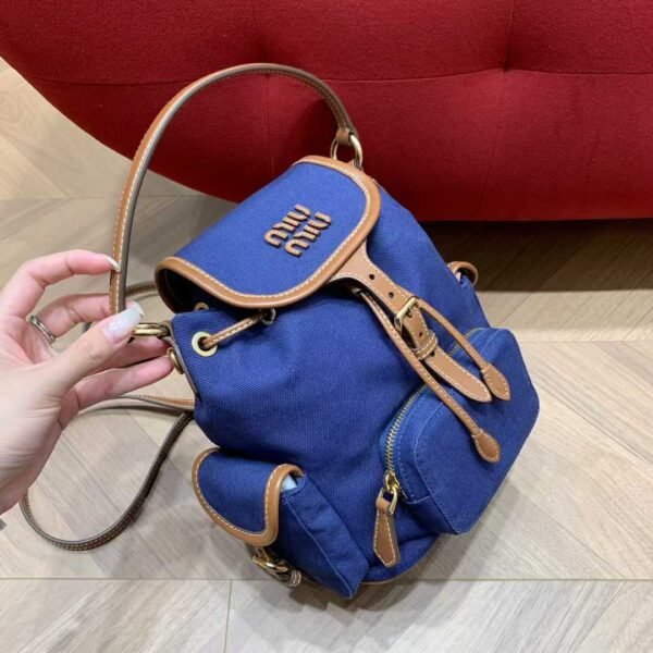 MIUMIU Canvas and leather backpack