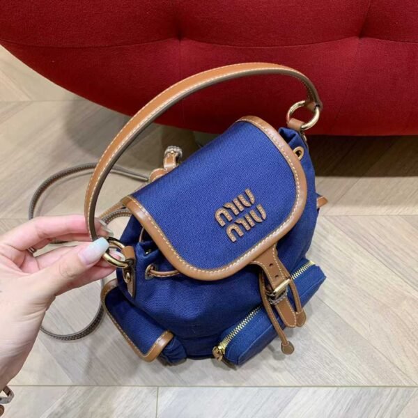 MIUMIU Canvas and leather backpack