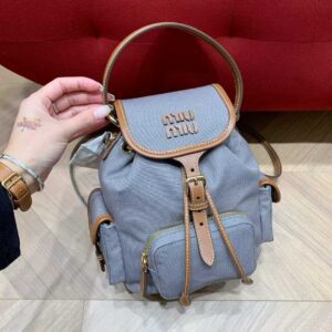 MIUMIU Canvas and leather backpack