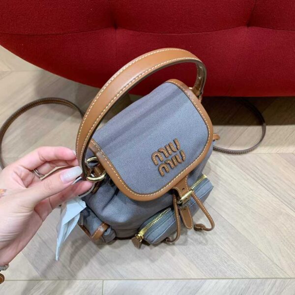 MIUMIU Canvas and leather backpack