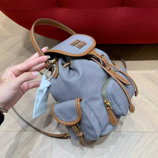 MIUMIU Canvas and leather backpack