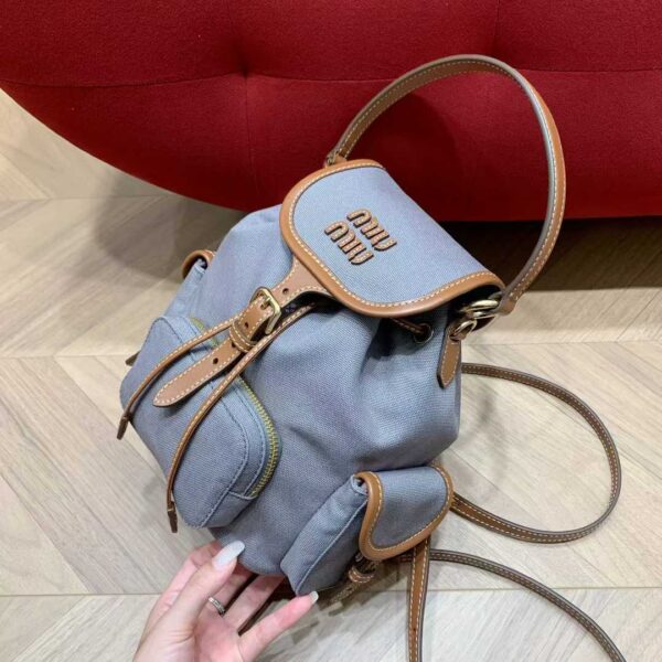MIUMIU Canvas and leather backpack