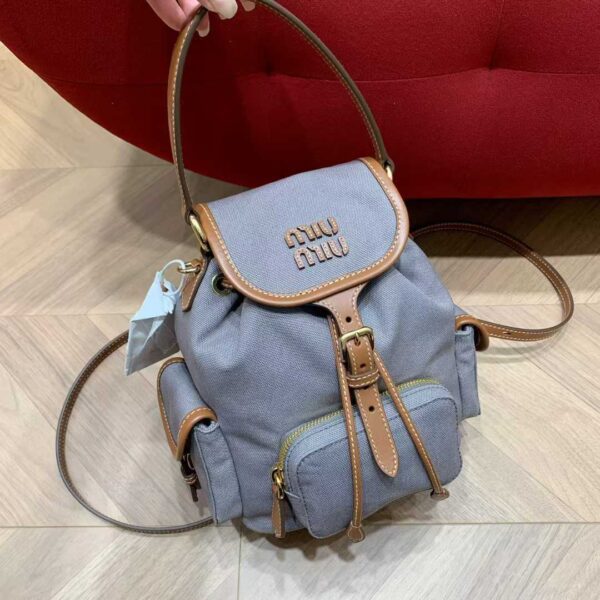 MIUMIU Canvas and leather backpack