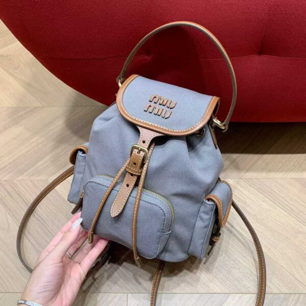 MIUMIU Canvas and leather backpack