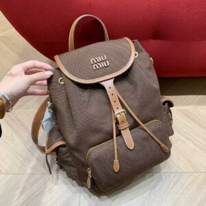 MIUMIU Canvas and leather backpack