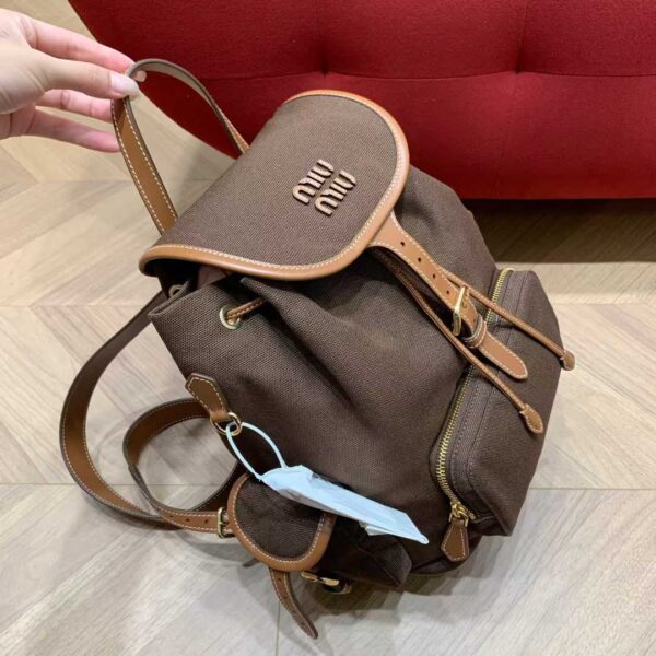 MIUMIU Canvas and leather backpack