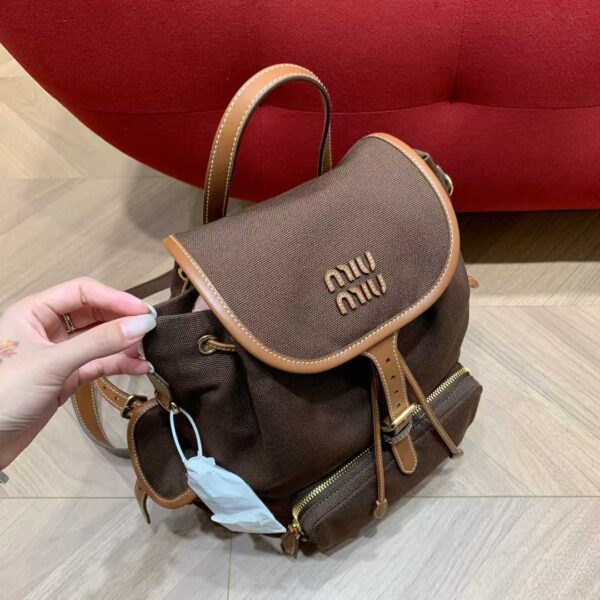 MIUMIU Canvas and leather backpack