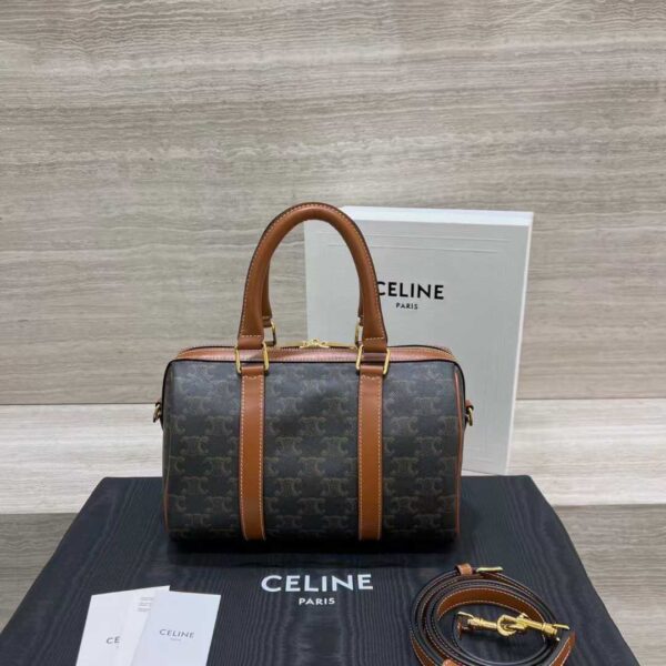 CELINE Large Boston IN Triomphe Canvas and calfskin