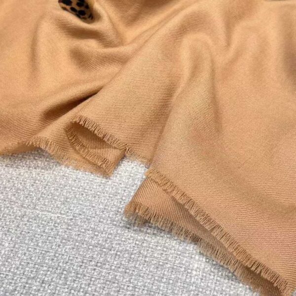 SAINTLAURENT Camel cheetah shawl