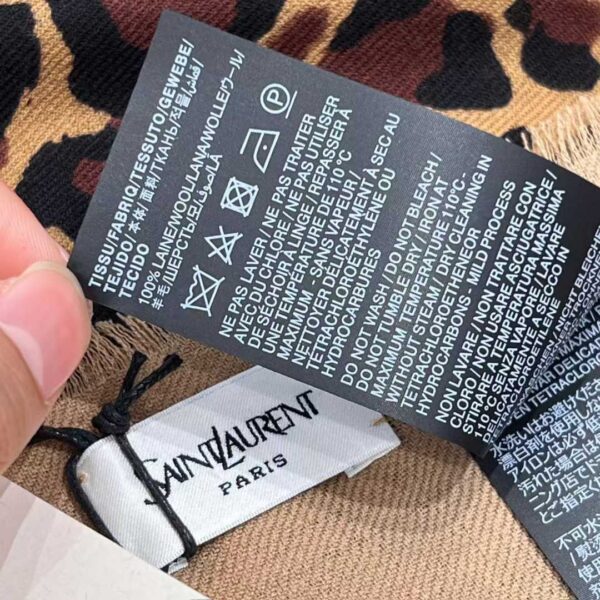 SAINTLAURENT Camel cheetah shawl