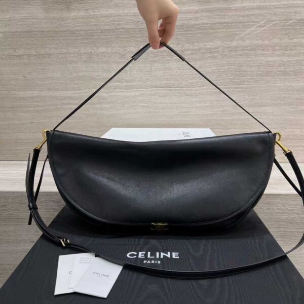 CELINE HALFMOON SOFT TRIOMPHE BAG IN SUPPLE SHINY LAMBSKIN