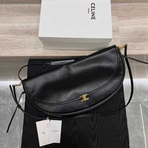 CELINE HALFMOON SOFT TRIOMPHE BAG IN SUPPLE SHINY LAMBSKIN