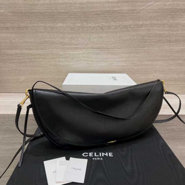 CELINE HALFMOON SOFT TRIOMPHE BAG IN SUPPLE SHINY LAMBSKIN